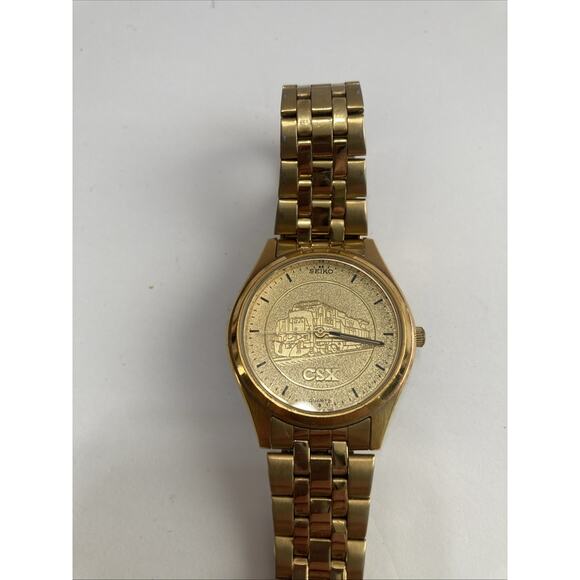Vintage Seiko Quartz CSX Railroad Train Engine Face Men’s Watch - Picture 1 of 7